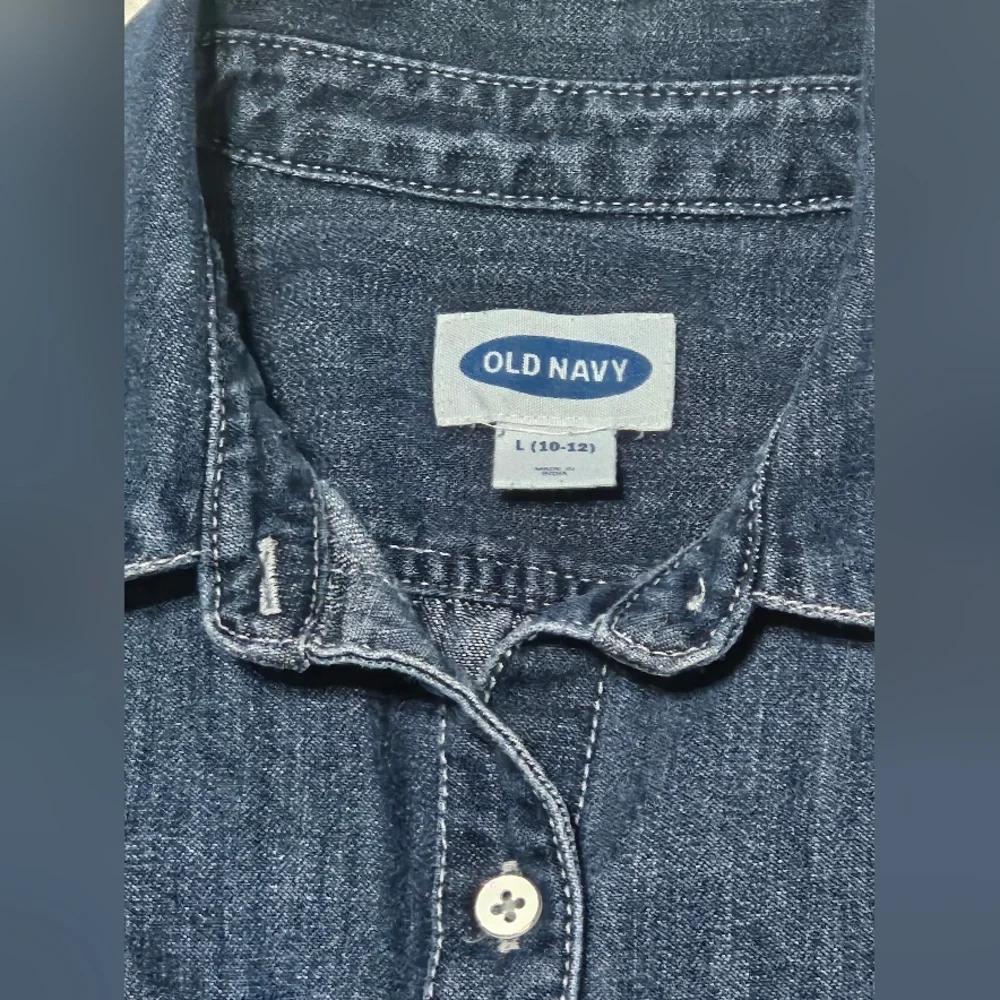 Old Navy denim belted shirtdress Girls Size L 10-12 - Picture 2 of 7